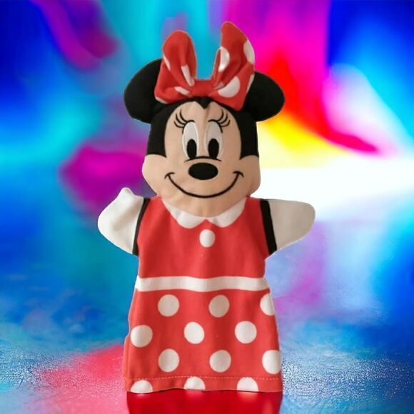 Melissa & Doug Minnie Mouse Puppet Hand Baby Kids Theatre Red White Polka Dot - Picture 14 of 15